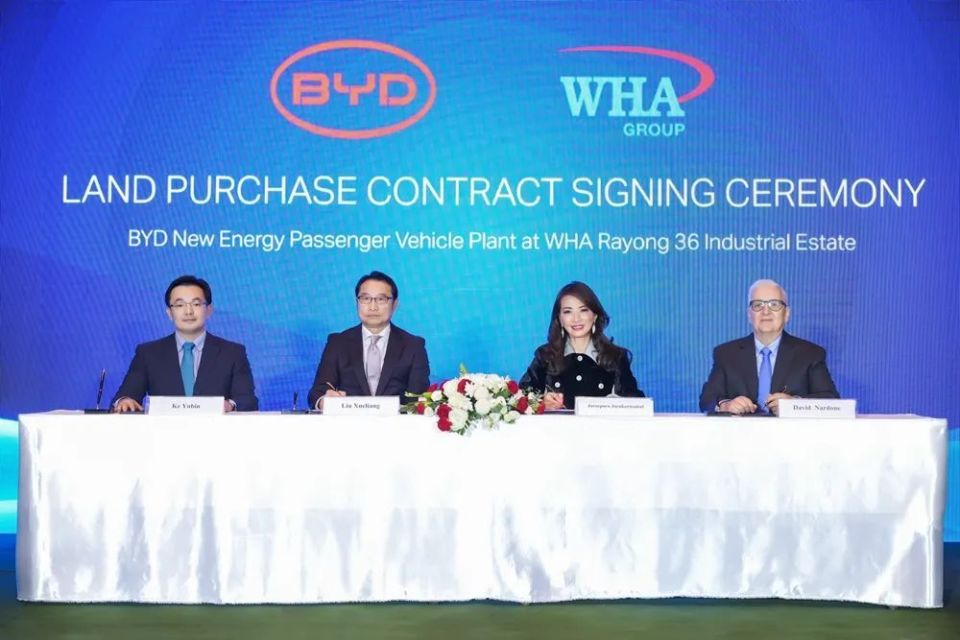 比亞迪簽約泰國WHA工業園，加速布局海外市場，比亞迪已連續6個月保持泰國電動汽車市場銷量冠軍地位